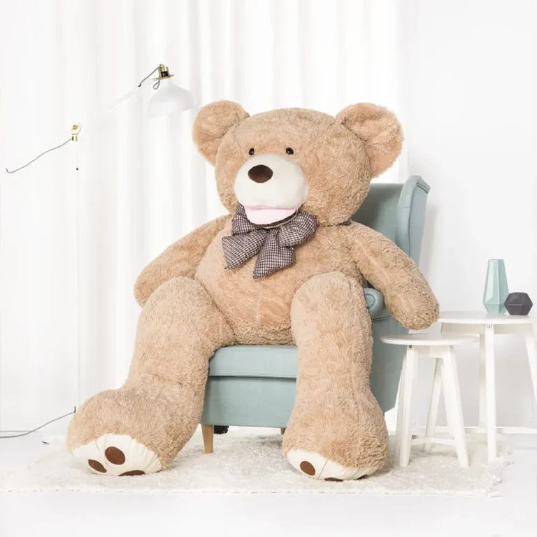 Liels Plīša Lācītis Lācis, Mīksta Rotaļlieta, 100 Cm, Gaiši Brūns, Bobo - 200 cm, Light brown - Teddyway