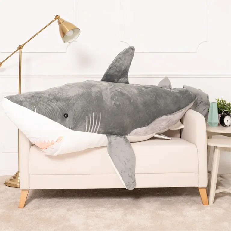 Plīša Haizivs, Mīkstā Rotaļlieta, 90 Cm, Zils, Saho - 200 cm, Grey - Teddyway