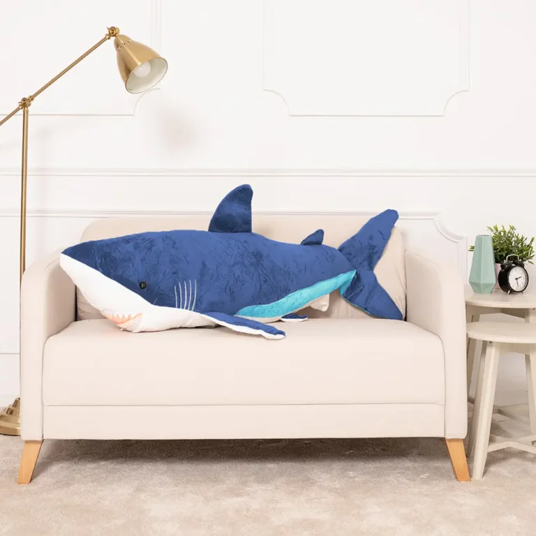 Plush Shark, Soft Toy, 90 Cm, 35 Inches, 2.9 Feet, Blue, Saho - 130 cm, Blue - Teddyway
